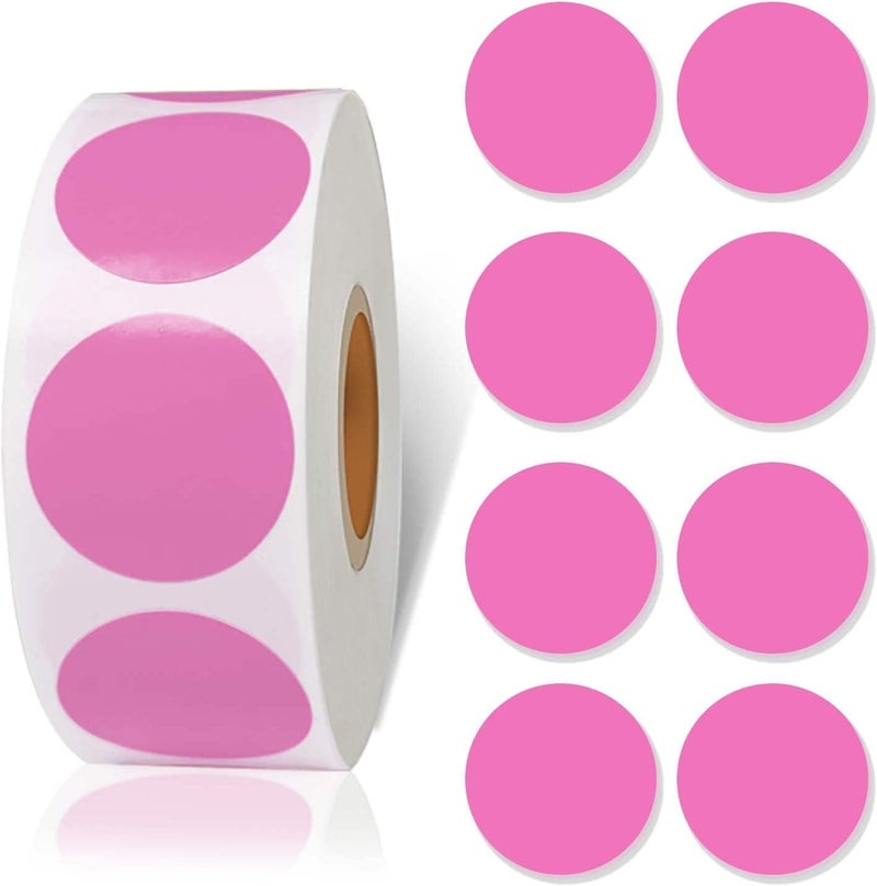 starboling 800Pcs 1 Inch Pink Round Color Coding,Dot Stickers Labels,Can Writing for Office,Student Classroom and Other Scenarios - Image 1